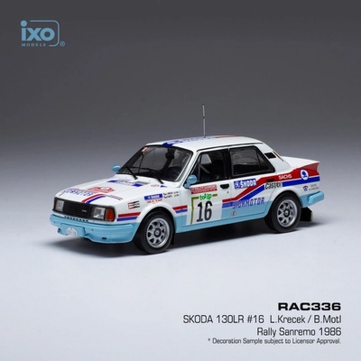 Ixo Models Škoda 130 LR no.16 Rallye Sanremo 1986 Ladislav Křeček/Bořivoj Motl 1:43