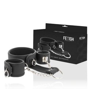 Fetish submissive Комплект белезници за китки и врата fetish submissive