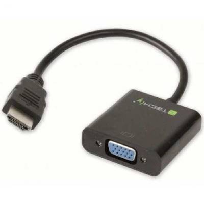 HDMI адаптер с кабел, HDMI19 Type A мъжки - VGA женски + аудио порт 3.5 мм женски (IDATA-HDMI-VGA2A)