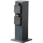 Kanlux 36586 - Екстериорен стълб с контакти NASTO 2Z Type E 230V IP44 антрацит (KX2511)