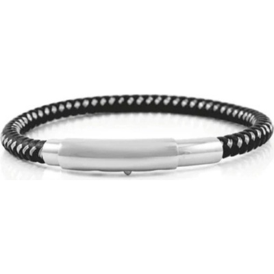 Inori Pevný náramek z chirurgické oceli a kůže INBR122B