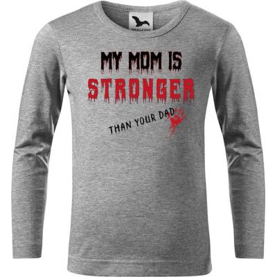 Dobrý triko dětské bavlněné triko My mom Tmavě šedý melír