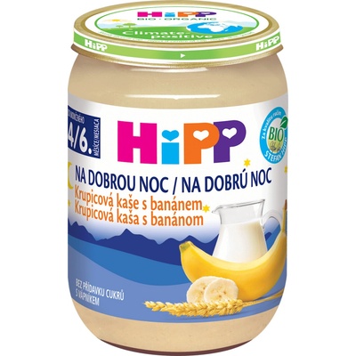 Hipp Bio Mléčná kaše na dobrou noc krupicová s banánem 190 g