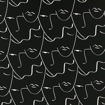 Softshell černý, bílé obličeje, š.145