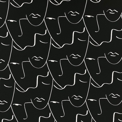 Softshell černý, bílé obličeje, š.145