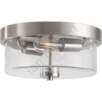 Searchlight 66210-2SS - таванно осветително тяло за баня PRESTON, 2xE27/60W/230V, IP44, Ø33 cm, сребристо (SR0802)