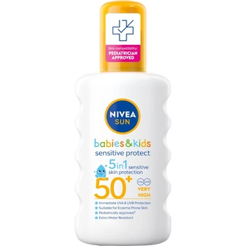 Nivea Sun Слънцезащитен спрей за деца Sensitive Protect, SPF50+, 200 ml