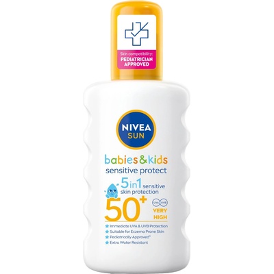 Nivea Sun Слънцезащитен спрей за деца Sensitive Protect, SPF50+, 200 ml