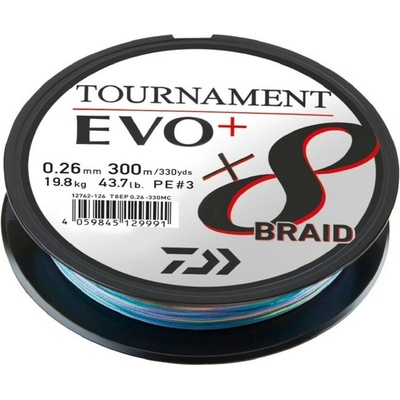 Daiwa Tournament X8 Braid Evo+ Multi-Color 1000m 0,16mm/12,2kg