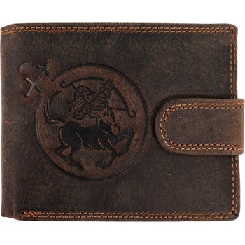 Wild Luxusná pánska peňaženka s prackou s obrázkom znamení zverorkuhu Strelec hnědá