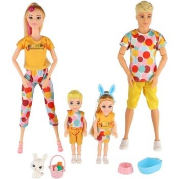 Teddies Кукла с фигурка 30см с деца 2бр - семейство с аксесоари