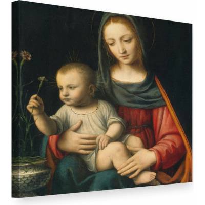 Papilora Obraz na plátne Madona s karafiátom – Bernardino Luini - 120x110 cm