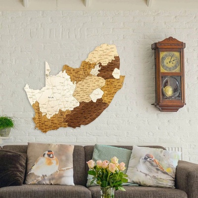 Južná Afrika drevená mapa 132 x 150 cm