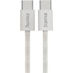 Hama Кабел за зареждане "Fabric", USB-C - USB-C, 1 m, Nylon, сив (HAMA-201728) - cybertrade
