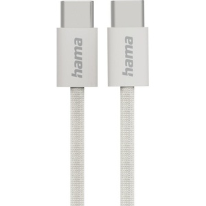 Hama Кабел за зареждане "Fabric", USB-C - USB-C, 1 m, Nylon, сив (HAMA-201728) - cybertrade