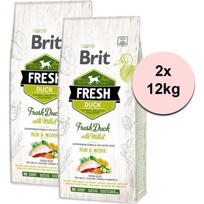 Brit Fresh Duck with Millet Adult Run & Work 2 x 12 kg