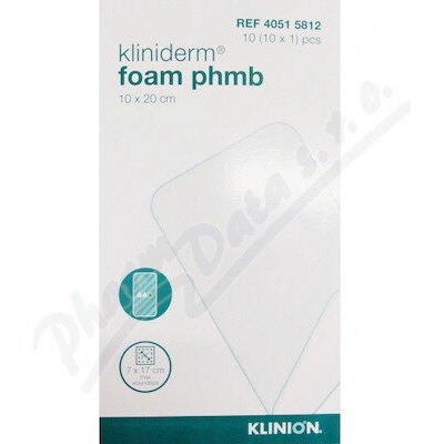 Kliniderm Pena krytie foam phmb 10 x 20 cm 10 ks