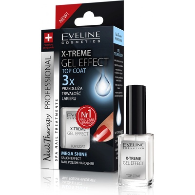 X-TREME gél effect top coat vrchný lak s tekutým sklom 12 ml