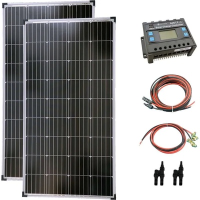 Solartronic Пълен комплект 2x140W соларен модул 20A контролер, кабели и букси (SET280M)