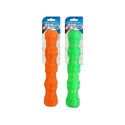 Duvo Plus TPR Stick Squeaky - Здрава, плаваща TPR играчка за кучета, почиства зъбите и масажира венците, 18 см