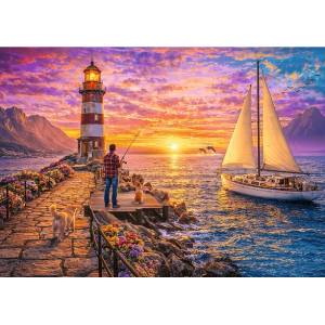 Trefl - Puzzle Lighthouse at sunset - 500 piese