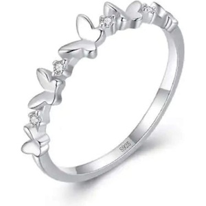 Silenti Jewelry Сребърен пръстен "Пеперуда" - 8 - 57мм (18.1мм диам. )