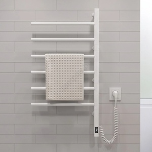 Vertaduro - Електрически въртящ се сушилник за кърпи с термостат ARA 105W/230V 80x49 cm IP44 бял (VR0098)