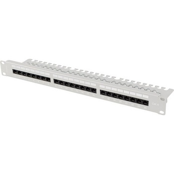 Lanberg Пач панел Lanberg patch panel 24 port 1U 19" CAT. 6 utp with cable organizer grey (PPU6-1124-S)