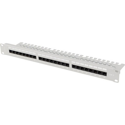 Lanberg Пач панел Lanberg patch panel 24 port 1U 19" CAT. 6 utp with cable organizer grey (PPU6-1124-S)