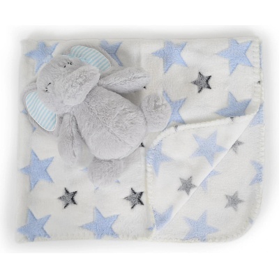 Cangaroo Бебешко одеяло 90/75 cm с играчка Elephant blue