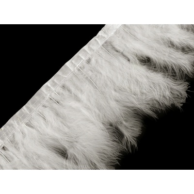 Prýmek - krocaní peří šíře 9-12 cm Off White 2 m