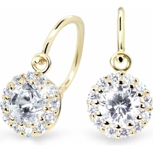 Cutie Jewellery detské náušnice zo žltého zlata C2745-10-X-1 zelená