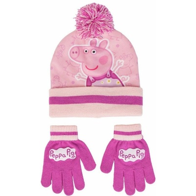 OEM Dětský zimní set Peppa Pig Prasátko Peppa Šťastná Peppa a Logo