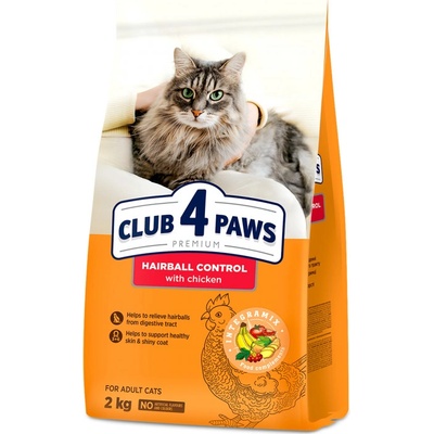 CLUB 4 PAWS Premium Hairball control For adult cats 2 kg