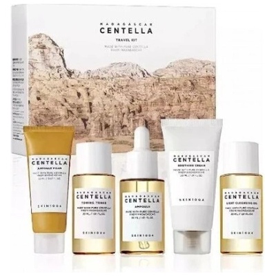 SKIN1004 Комплект за пътуване с центела от Мадагаскар, Skin1004 Madagascar Centella Travel Kit Skin Care Set for Moisturizing, against Acne & Brightening 6pcs