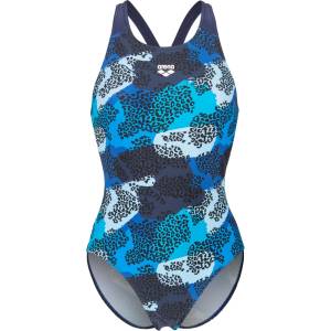 arena Дамски бански костюм Arena Women's Camo Swimsuit V Back L Swimsuit - Blue Multi / Navy - размер 36 (EU) (150-5850-0212)