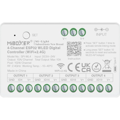 SPI kontroler Mi-Light SPI-WL4 pro digitální pásky 2,4G+WIFI 4 zóny 4096 pixel 5-24V ESP32