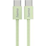 Hama Кабел за зареждане "Fabric", USB-C - USB-C, 1 m, Nylon, зелен (201726) - hits