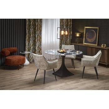 Halmar Кръгла маса manuel черен мрамор / черно