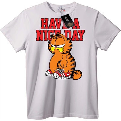 NOONEBRAND Тениска Garfield Хубав Ден - L, White