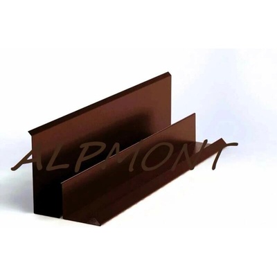 Lemování zdí klasik r.š.333mm boční s vodní drážkou pozink Lakovaný RAL 8017 hnědá čoko dl.1m