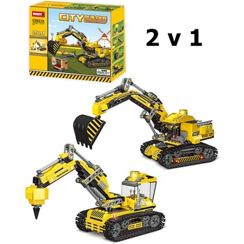 Woma Stavebnice bagr s interaktivními prvky, 461 ks