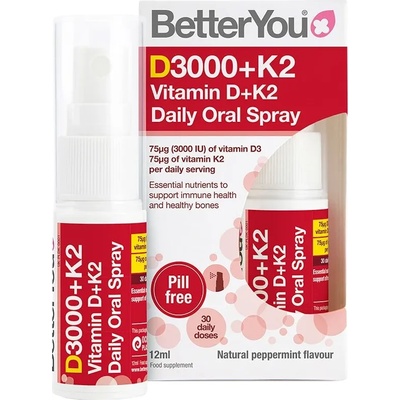 BetterYou Vitamin D + K2 Орален спрей, 12 ml, 30 дневни дози, Better You