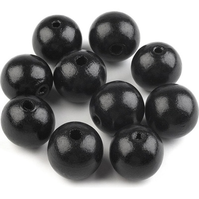 Prima-obchod Dřevěné korálky Ø22-25 mm, barva 3 (Ø22-25 mm) černá