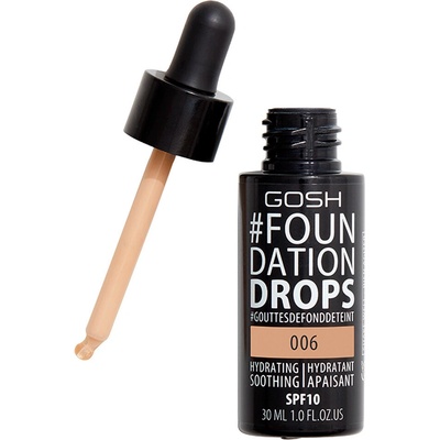 Gosh Foundation Drops lehký make-up ve formě kapek SPF10 006 Tawny 30 ml