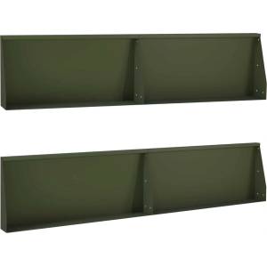 vidaXL Задържащи стени 4 бр. 100 x 12 x 40 см Стомана Маслиненозелено (3449040)