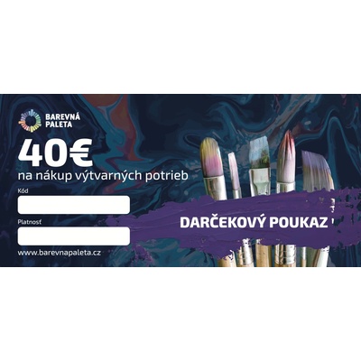 Darčekový poukaz v hodnote 40 € Verzia: Tlačený poukaz v darčekovej obálke