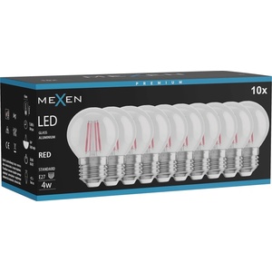 Mexen Vintis 10x LED крушка с нажежаема жичка E27, G45, 4W, 55 lm, червена - L156-E27-04XX-45x10 (L156-E27-04XX-45x10)