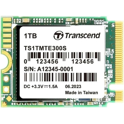 Твърд диск Transcend 1TB, M. 2 2230, PCIe Gen3x4, NVMe, 3D TLC, DRAM-less (TS1TMTE300S)