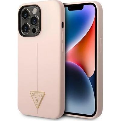 GUESS Кейс Guess GUHCP14LSLTGP за iPhone 14 Pro 6.1", розов / розов, твърд, Silicone Triangle (GUE002320-0)